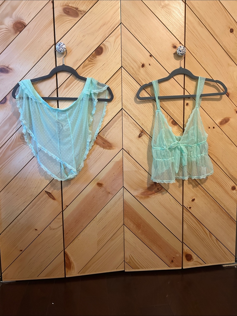 NWT ADORE ME BETTY LOU LACE SLEEP SET- XL AQUA BLUE - Picture 5 of 11
